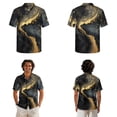 thumbnail image 2 of Xixirimido Grey Marble Print Matching Couple Outfits Men’s Button-down Hawaiian Shirt Women Sleeveless Midi Dress with Pocket Couples Matched Summer Outfits for Beach Vacation, M, 2 of 7