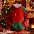thumbnail image 4 of LWITHSZG Christmas Hoodies for Men Trendy Red and Green Hooded Sweatshirt Festival Outfits Fall Winter Warm Long Sleeve Going Out Tops with Pocket Size S, 4 of 4