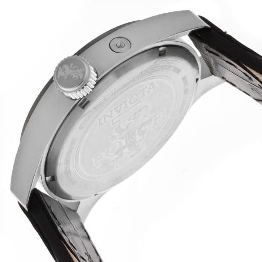 Invicta Men's 13009 I-Force Silver Textured Dial Chronograph Black Leather Watch