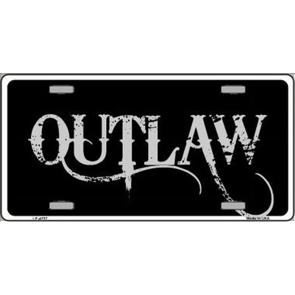 OUTLAW  Metal Novelty License Plate Auto Tag