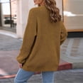 thumbnail image 4 of Women's Collarless Knit Cardigan Open Front Long Sleeve Lightweight Casual Plus Size Top, 4 of 5