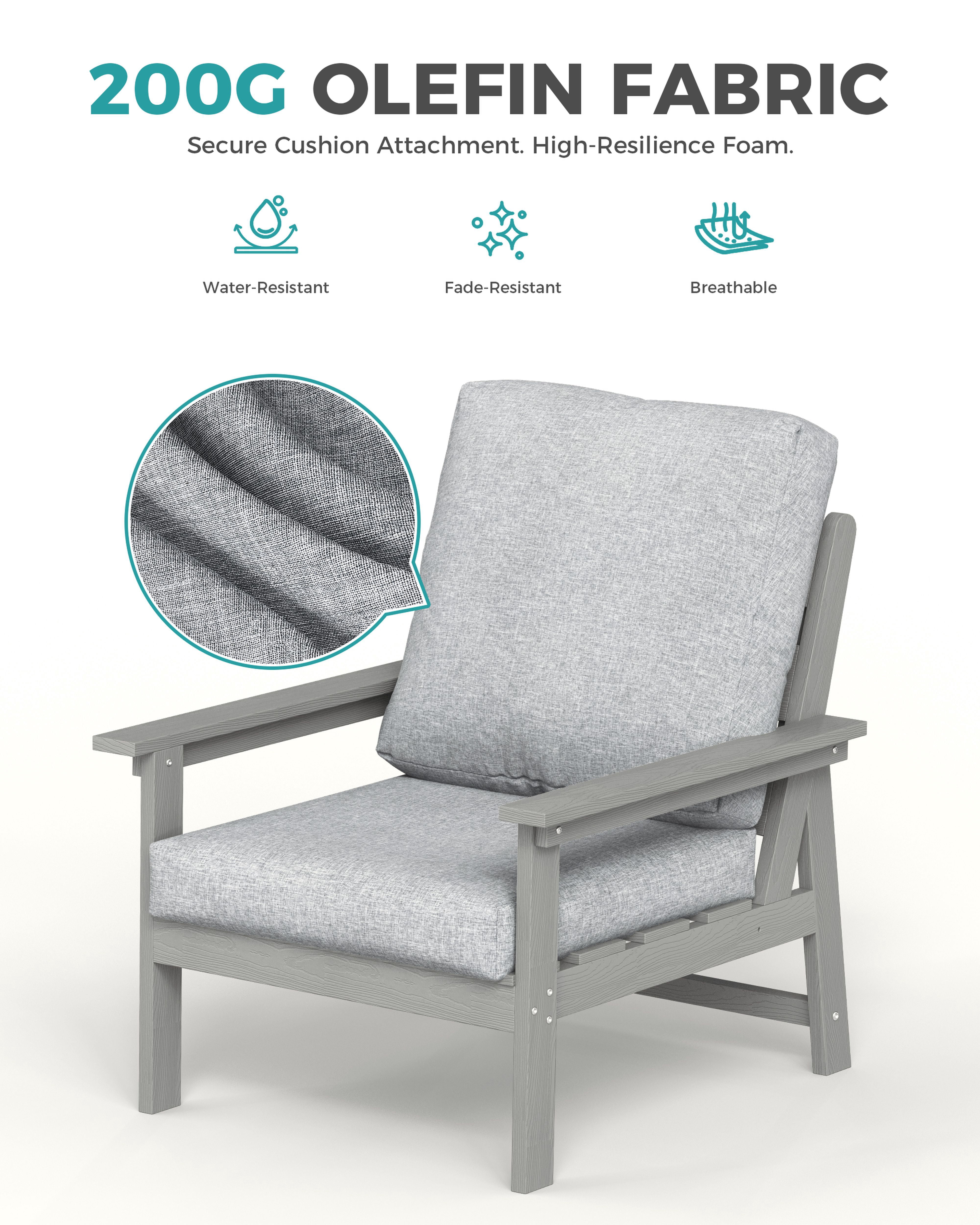 Harbweb 7-Piece HDPS Outdoor Sofa Patio Furniture Set, Gray Frame with Gray Cussion