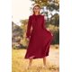 thumbnail image 3 of Vestido PRETTYGARDEN Rojo Vino Midi Plisado con Lunares Suizos Pequeños, 3 of 8