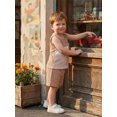 thumbnail image 4 of Argulvti Toddler Boy Summer Clothes Contrast Color Stripe Sleeveless Tank Tops and Shorts 2 Piece Set, 4 of 8