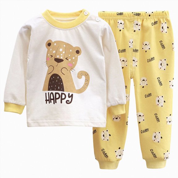 NOLDARES Toddler Baby Boy Clothes Long Sleeve Sweatshirt Top Pants Set Infant Fall Winter Outfits(M255-Yellow)