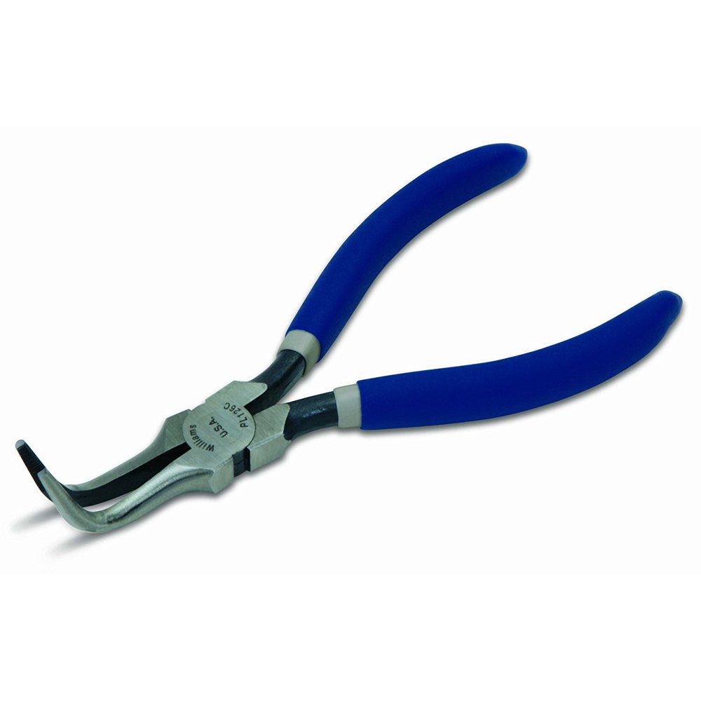 PL126C Thin Bent Chain Nose Pliers, 6 1/4Inch long By Williams