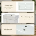 thumbnail image 6 of 21.6inch Modern Floating Bathroom Vanity with Ceramic Basin - Perfect for Small Bathrooms, Left Side Storage, White, 6 of 15