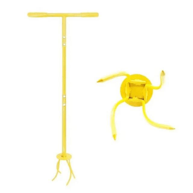Adjustable Length Garden Soil Aerator and Weed Remover - Manual Tiller with Hardened Sharp Teeth for 20cm Depth Cultivation, Back-Friendly Design, Easy Assembly/Disassembly, Space-Saving Storage,