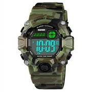 CAKCITY Boys Camouflage LED Sports Kids Watch,Waterproof Digital Electronic Military Wrist Watches for Kids with Silicone Band Luminous Alarm Stopwatch Watches Age 5-10