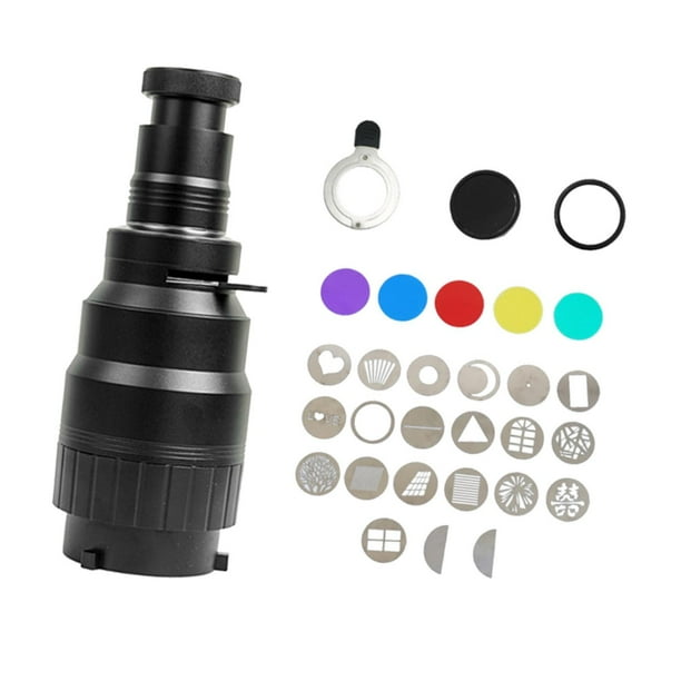 Fotografía Snoot,Snoot óptico cónico con lente óptica de 21 gobos,Accesorio para proyector Flash Spotlight Snoot,Luz estroboscópica para modelado de formas de artistas con video