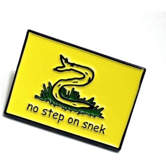 No Step on Snek Gadsden Flag Meme Snake 1 inch wide Soft Enamel PinBrooch for Jacket Tote Hand Bag