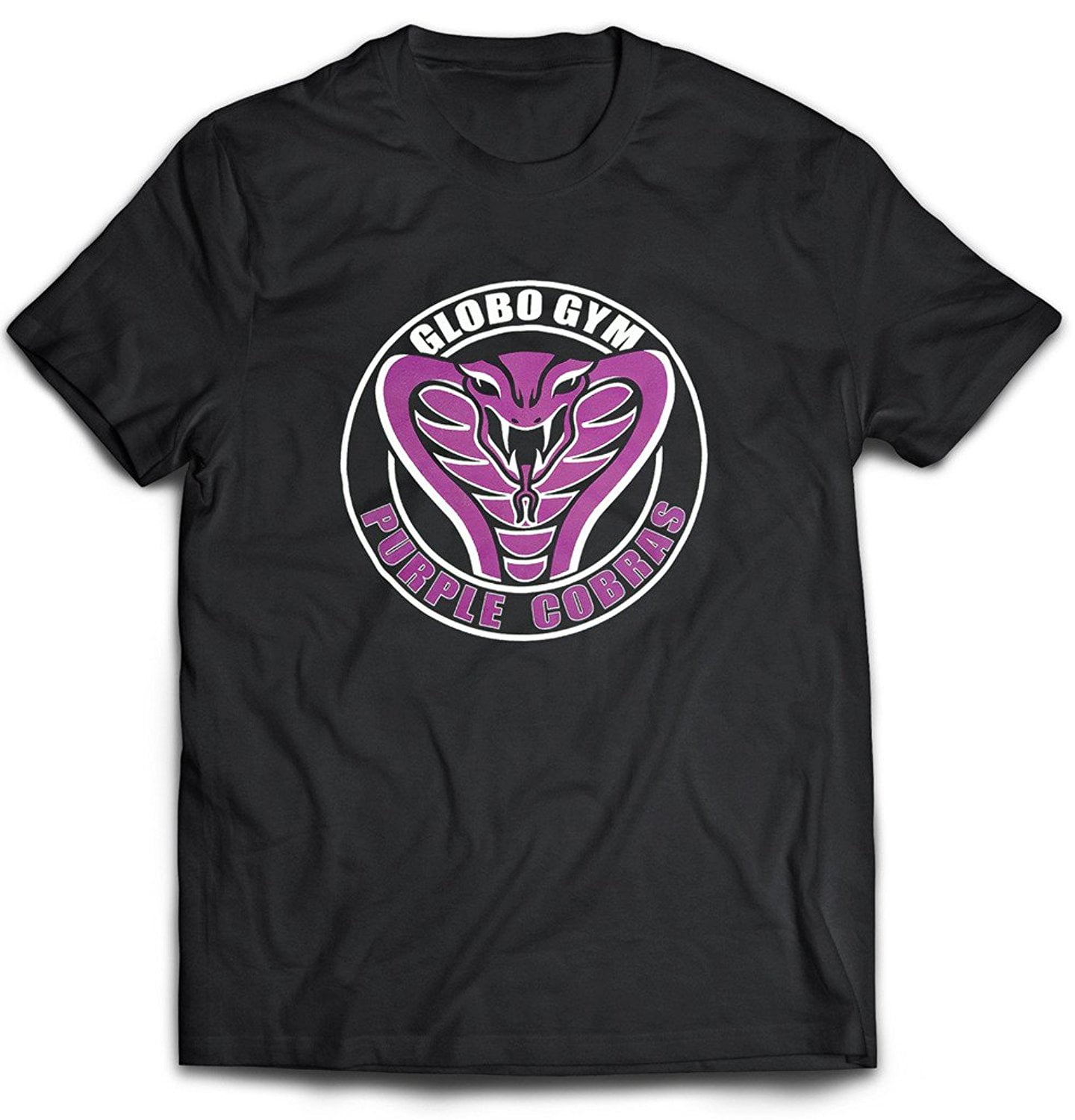 Dodgeball Globo Gym Purple Cobras Adult Black TShirt