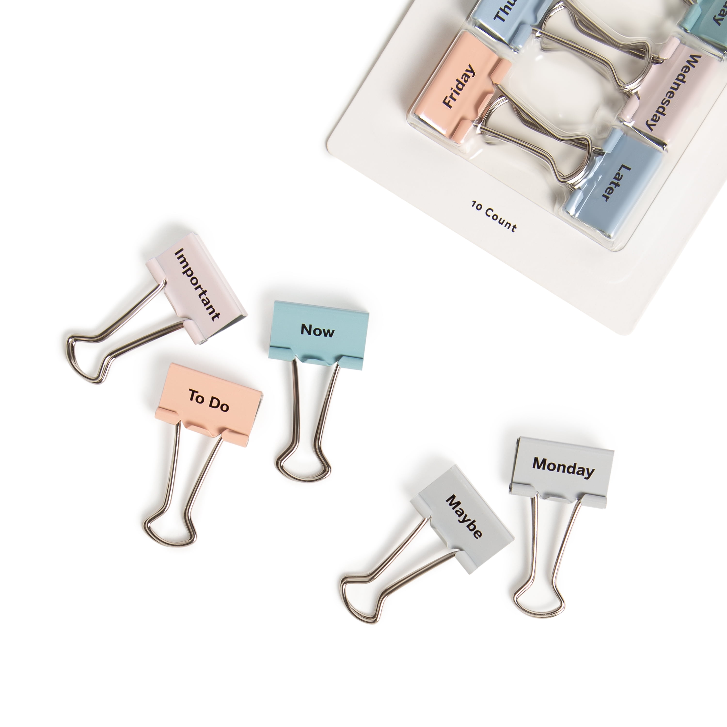 (4 pack) U Brands Task on Hand Binder Clips, 32mm, Assorted, 10 Piece Count