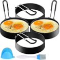 thumbnail image 1 of 4 Pieces Fried Egg Molds, Pancake Mold Stainless Steel Non-stick Pancake Mold Fried Egg Mold For Fry, 1 of 3