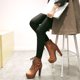thumbnail image 5 of Zapatos de mujer Cálidos con cordones Tacón súper alto Tacón grueso Punta redonda Hebilla de cinturón Botas de tubo medio Wmkox8yii hfjk1071, 5 of 7