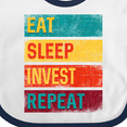 thumbnail image 4 of Inktastic Stock Broker Eat Sleep Invest Repeat Boys or Girls Baby Bib, 4 of 4