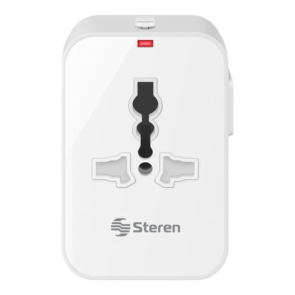 Adaptador universal de contactos Steren 905-127 con cargador USB doble