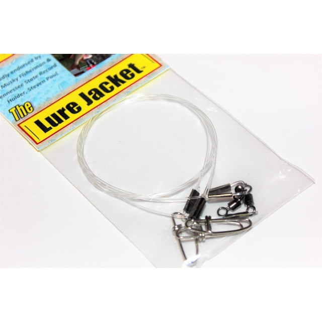 3-Pack Fluorocarbon Clear Fishing Leader Lines for Saltwater and Freshwater Environments - 18" L, 80# Fish Strings - Included Swivels and Snaps for Easy Attachment of Lure or Bait