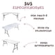 thumbnail image 4 of Mesa Plegable 180cm Rectangular Blanca para Jardín Terraza y Eventos 3 Piezas, 4 of 5