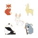 thumbnail image 1 of Juego de 5 Pines esmaltados de animales shaofei zorro panda koala alpaca conejo, 1 of 5