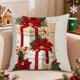 thumbnail image 4 of Herunwer Christmas Snowman Reindeer Gloves Eucalyptus Throw Pillow Covers, Winter Holiday Stripes Cushion Case Decoration for Sofa Couch, 4 of 6