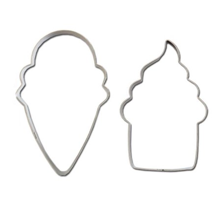 

2pcs/set Cupcake Ice Cream Cookie Stencils Pancake Biscuit Cutter Tools Baking Pastry Stainless Stee