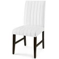thumbnail image 3 of Tufted Side Dining Chair, Set of 2, Faux Leather, Wood, White, Modern Contemporary Urban Design, Kitchen Room Cafe Bistro Restaurant Hospitality, 3 of 7