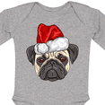 thumbnail image 4 of Inktastic Christmas Pug Dog Santa Boys or Girls Long Sleeve Baby Bodysuit, 4 of 5