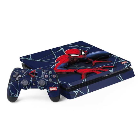 Skinit Marvel Spiderman Crawling Spiderman PS4 Slim Bundle Skin