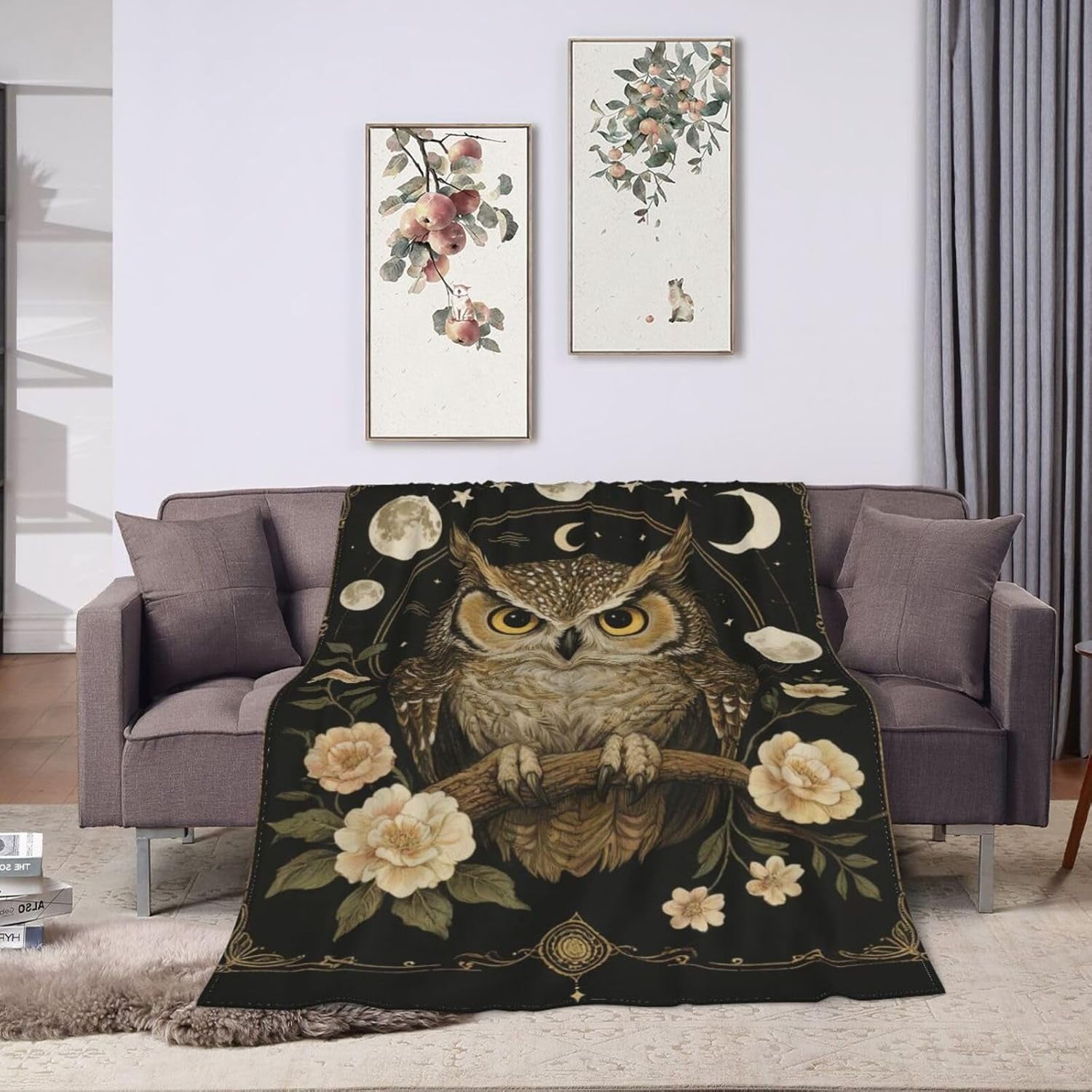 Owl Blanket Owl Gifts for Women Women Lightweight Blanket Soft Flannel Cozy Fleece Fuzzy Plush Warm Bedding Stuff for Users Adults 60 x 80 Inch