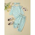thumbnail image 3 of Suealasg Newborn Girl 3Pcs Fall Outfits Long Sleeve Daisy Print Romper + Long Pants + Headband Set 3 6 12 18 Months Infant Baby Girl Clothes, 3 of 7