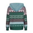thumbnail image 4 of Women's Zip Up Hooded Jacket V Neck Fashion Printed Casual Hooded Zip Up Jacket with Pockets Loose Casual Fall Fashion Sweatshirt Outerwear, 4 of 8