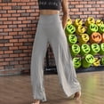 thumbnail image 5 of Pantalones de salón elásticos de pierna ancha para mujer, pantalones palazzo casuales y cómodos de cintura alta, 5 of 5