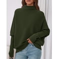 thumbnail image 3 of Suéter PRETTYGARDEN 2025 Cuello Alto Mangas Murciélago Verde Militar XXL, 3 of 8