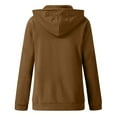 thumbnail image 4 of Dezsed Womens Hoodie Full Zip Long Sleeve Lightweight Sweatshirts Pockets Jacket Coat Brown B S, 4 of 5