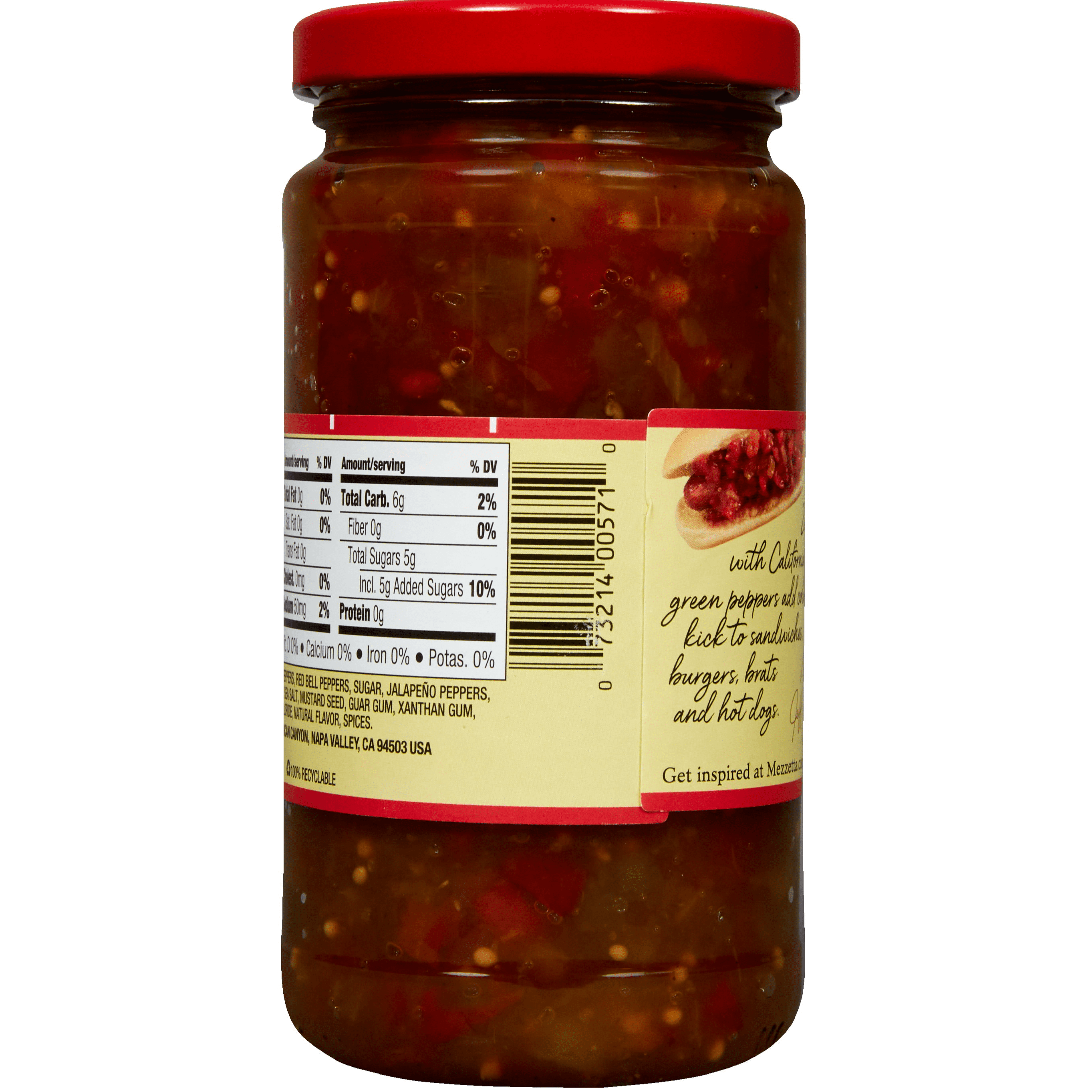 Mezzetta Bell Pepper Zesty Relish, 12 fl oz Jar, Medium Heat