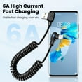 thumbnail image 2 of lixuesong Fast Charging USB C Cable Reversible Coiled Cord Double Angled Connectors USB C Charges Cable for Phones Tablets, 2 of 3