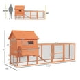 thumbnail image 3 of 145" Wooden Chicken Coop with Run - Large Hen House, Safe Poultry Cage for 6-8 Chickens, Outdoor Weather Protection, Easy Clean, 3 of 9