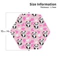 thumbnail image 3 of Honeii Funny Panda Draws A Heart Print Leather Coaster Set of 6, Ideal for Safeguarding Your Furniture from Drinks Spills and Effortless Cleanup,Hexagon, 3 of 7