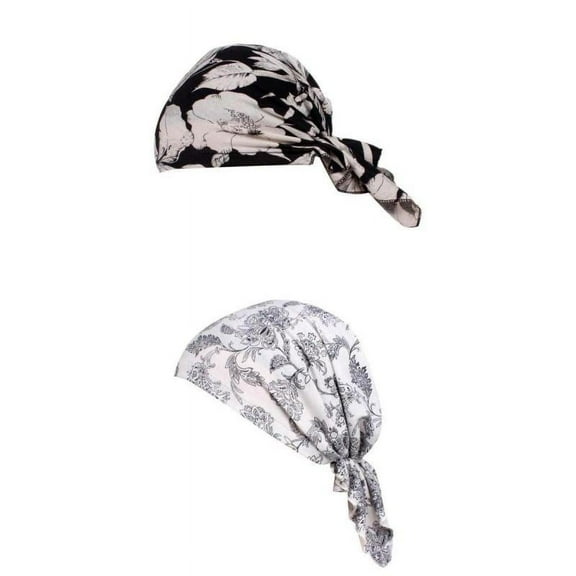 Women Turban Cancer Chemo Cap Head Scarf Cover Hat 2-piece