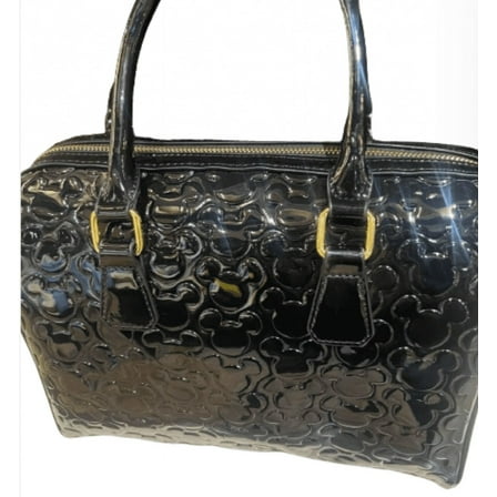 Disney Parks Mickey Mouse Icon Black Lucid Satchel Bag New with Tag