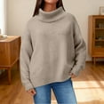 thumbnail image 5 of WTXUE Women's Oversized Ribbed Turtleneck Sweater&nbsp;Casual Fall Loose Knit Pullover Sweater Trendy Basic Jumper Top Long Sleeve Tops Winter Warm Comfortable Soft Layers Pullover Beige L, 5 of 9