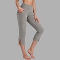 thumbnail image 4 of Seamless Capri Leggings for Women High Waisted Tummy Control Yoga Pants with Side Slit Butt-Lifting Capris Scrunch Gym Leggings Slacks 2026 Spring Summer Fall Athletic Trousers, 4 of 9