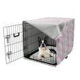 thumbnail image 5 of Floral Dog Crate Cover, Design of Blossoming Flowers in Pastel Tones, Easy to Use Pet Kennel Cover Small Dogs Puppies Kittens, 7 Sizes, Pale Pink Ceil Blue, by Ambesonne, 5 of 6