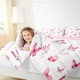 thumbnail image 4 of Manfei Kawaii Butterfly Full Size Comforter Sets,Retro Rustic Flowers Bedding Comforter Set,Pink White Bedding Sets For Girls Teens,Luxury Bedroom Decor Reversible,3-Piece, 4 of 8