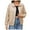 Beige, variant on Womens Oversized Leather Jackets Faux Casual Zip Up Trendy Bomber Motorcycle Jacket with Pockets Brown, XL
