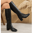 thumbnail image 5 of Women's Knee High Boots - PU Pointed Toe with a Low Chunky Heel for Parties, Evening Events and Special Occasions, 5 of 7