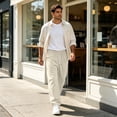 thumbnail image 7 of Men's Baggy Sweatpants Wide Leg Athletic Sweat Pants Elastic Drawstring Waist Open Bottom Joggers with Pockets, 3XL, 7 of 7