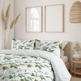 thumbnail image 2 of Ambesonne Leaf Print Down Alternative Quilt Comforter, Leaves Simple Branches, Twin, Reseda Green and Pale Brown, 2 of 5
