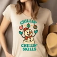 thumbnail image 4 of Chillin’ Skills Shirt | Funny Snowman Graphic Tee | Unisex Casual T-Shirt, Azalea, Size M, 4 of 6